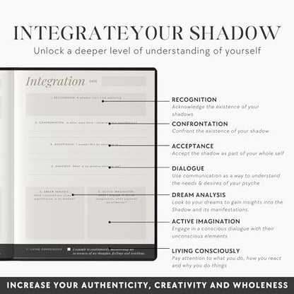 Shadow Work Journal & Workbook (Premium) for Personal Growth, Healing - Guided Audio, Exercises for Self-Reflection, Inspired by Carl Jung, Mindfulness & Mental Health