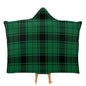 Scottish Tartan Plaid Green Large Size Comfortable Hooded Blanket, Warm Blanket 50"x60" - color: Scottish Tartan Plaid Green, size: 50"x60"