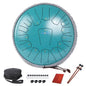 Steel Tongue Drum 13 INCH 15 NOTES, Rain Drum for Outside Garden, Rain Chime Chakra Drum, Hand Pan Musical Instrument Gift with Bag for Adult, for Meditation Yoga (Malachite, D key) - color: Malachite