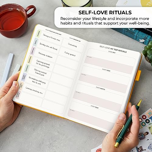 Clever Fox Self-love Journal – Guided Self-Discovery Log for Self-care, Reflection & Self-help, Mental Health, Gratitude & Mindfulness (Amber Yellow) - color: Amber Yellow