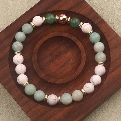 KSQS Healing Stone Bead Bracelet for Women, Natural Gemstones Balance Protection Bracelet, Spiritual Crystal Beads Bracelet Anxiety Relief with Meaning Card - style: Clarity