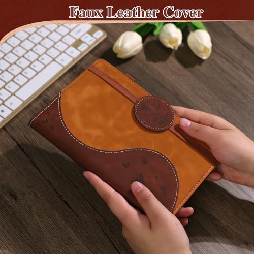 Lined Journal Notebook, A5 Hardcover Leather Journal for Men Women, 200 Pages 100 GSM Thick Paper, Journaling Notebooks for Work School Travel Note Taking, Brown - color: brown