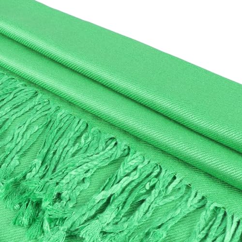 TZ Promise Women Pashmina Shawls and Wraps for Evening Dresses,Soft Large Long Scarf for Wedding,Bride Bridesmaid Gifts - color: Green