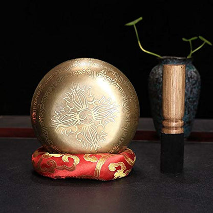 Singing Bowl Set Mindfulness Mantra Yoga with Mallet Gift Ornament Home Meditation Nepal