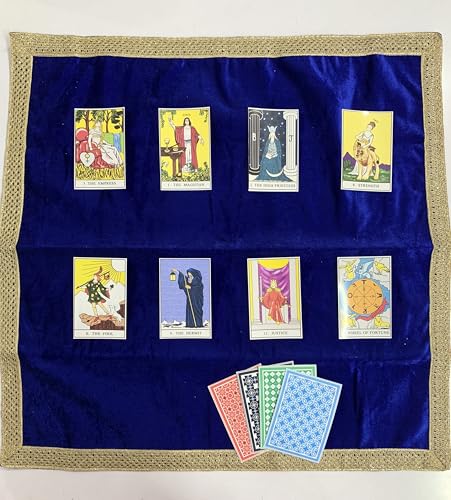 SMMS Spiritual Velvet Table Cloth Altar Tarot Spread (Blue, Medium- 61cm*61cm/ 24inch*24inch) - color: Blue, size: Medium- 61cm*61cm/ 24inch*24inch