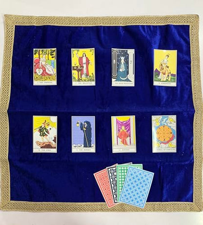 SMMS Spiritual Velvet Table Cloth Altar Tarot Spread (Blue, Medium- 61cm*61cm/ 24inch*24inch) - color: Blue, size: Medium- 61cm*61cm/ 24inch*24inch
