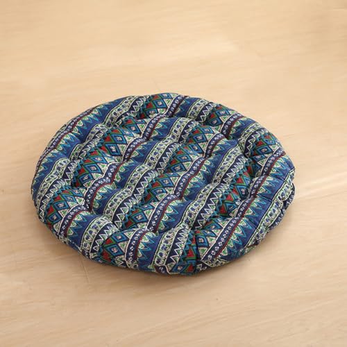 Floor Seat Cushion Pillow Extra Large Meditation Seating for Adults Kids,Round Chair Pad Super Soft Floor Seating Cushion for Tatami Living Room Bedroom (Dark Blue,22x22x3inch) - color: Dark Blue, size: 22x22x3inch