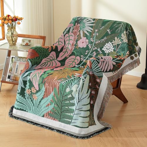 Hopstar Forest Green Throw Blanket Navajo Indian Blankets and Throws Boho Western Decor Couch Cover Blanket for Bed Sofa Living Room Beach Travel 51"x63" (Hylaea) - color: Hylaea, size: 51"x63"