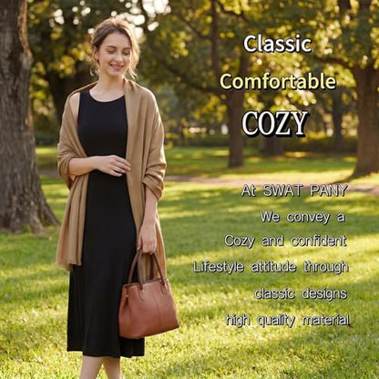 Pashmina shawls and wraps for Evening Dresses Scarf for Women Winter Shawl Wraps for Women Weedings - color: Camel-8