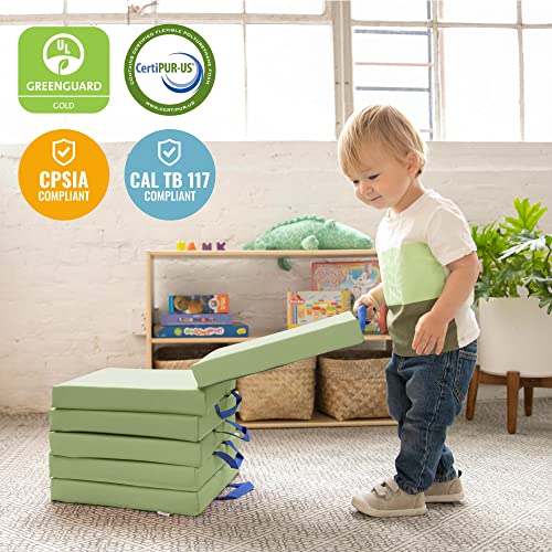 ECR4Kids SoftZone Floor Cushions, Square, Flexible Seating, Fern Green, 6-Piece - color: Fern Green