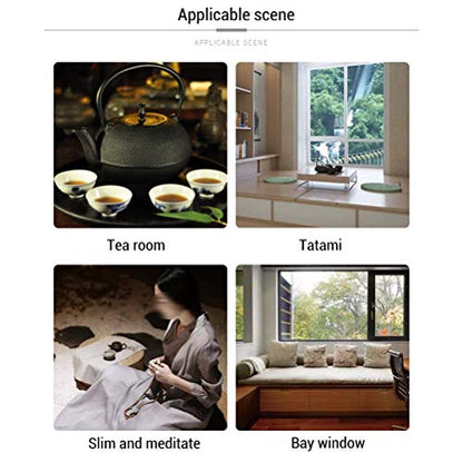 1PCS Round Straw Cushion Yoga Meditation Cushion Silk Padding Floor Mat(30 * 30cm)