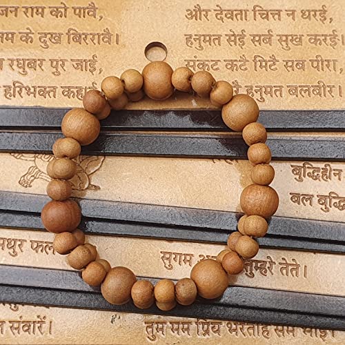 Sandalwood Bracelet for Women Men Buddhist Prayer Strand Chandan Bracelet Handmade Stretchable Elastic Sandalwood Beaded Wristbands for Yoga Meditation - style: Sandalwood 2 row