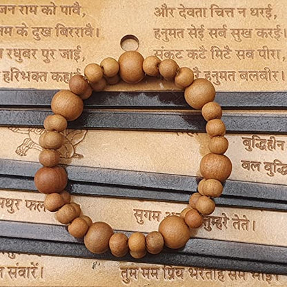 Sandalwood Bracelet for Women Men Buddhist Prayer Strand Chandan Bracelet Handmade Stretchable Elastic Sandalwood Beaded Wristbands for Yoga Meditation - style: Sandalwood 2 row