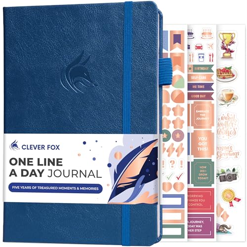 Clever Fox One Line A Day Journal – 5-Year Memory Notebook – Daily Time Capsule Diary for Women & Men –Five-Year Day-by-Day Planner (Mystic Blue) - color: Mystic Blue