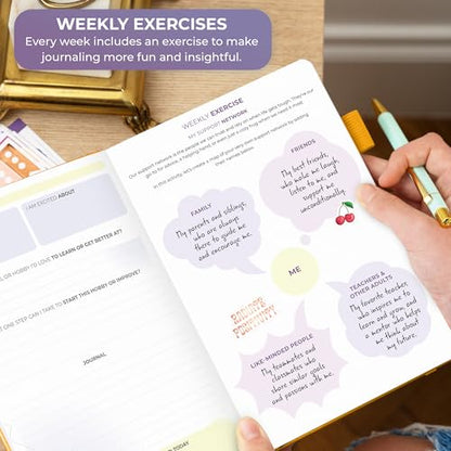 Clever Fox Empowering Journal for Teen Girls – Guided Self-Love Diary with Prompts – Gratitude & Manifestation Notebook, Teenage Gifts (Amber Yellow) - color: Amber Yellow