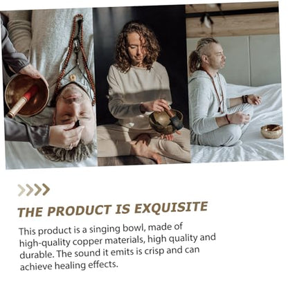 1Set Professional Meditation Singing Bowl with Stick and Gasket for Healing Music for Yoga and