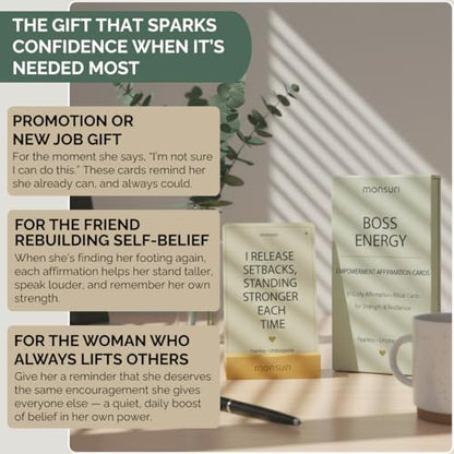 Empowerment Positive Affirmation Cards for Women - 31 Daily Affirmation Cards for Adults with Mindful Empowering Rituals for Confidence, Self-Doubt & Courage - Self Care Womens Birthday Gifts Unique - style: Empowerment Affirmation Cards