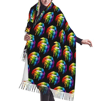 Supdreamc Cashmere Feel Scarf Soft Women Warm Cozy Scarves Multiple Colors - color: Picture (134)