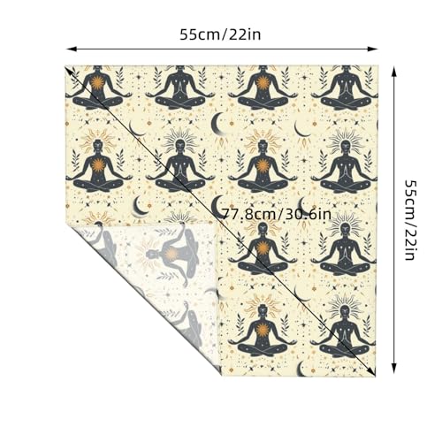 Yoga Meditation (12) Print Large Bandana For Men Women, 22 × 22 In Head Scarf,Cowboy Bandana Headwrap Neck Scarf