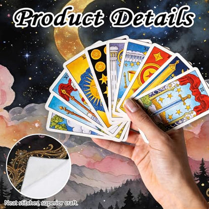 Tarot Altar Cloth Dreamlike Starry Print Sky Card Table Tablecloth Mountains and Forests Tablecloth with Tarot Bag for Reading Rituals Crystals Spiritual Divination Witchcraft Supplies - color: Dreamlike Starry