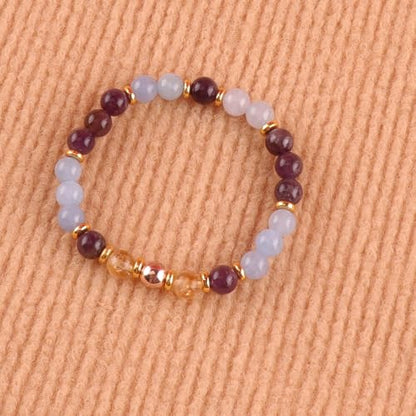 KSQS Healing Stone Bead Bracelet for Women, Natural Gemstones Balance Protection Bracelet, Spiritual Crystal Beads Bracelet Anxiety Relief with Meaning Card - style: Strength