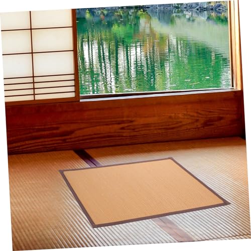 ULTECHNOVO Natural Woven Meditation Cushion Thick Floor Seat Mat for Yoga and Home Handmade Tatami Style Cooling Seat Pad and Smooth Surface for Comfortable Sitting