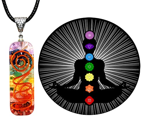 7 Chakra Necklace Bracelet Orgone Energy Protection and Spiritual Healing Pendant Necklaces Bracelets Set for Women Men