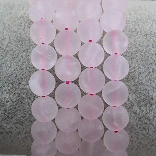 Keleny Gem Semi Precious Gemstones 8mm Natural Quartzite Stone Round Beads Crystal Stretch Bracelet 7 Inch Unisex - color: Matte Rose Quartzite