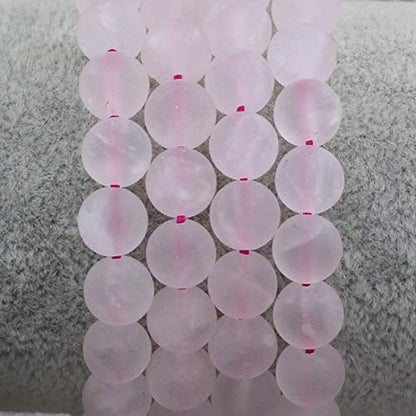 Keleny Gem Semi Precious Gemstones 8mm Natural Quartzite Stone Round Beads Crystal Stretch Bracelet 7 Inch Unisex - color: Matte Rose Quartzite