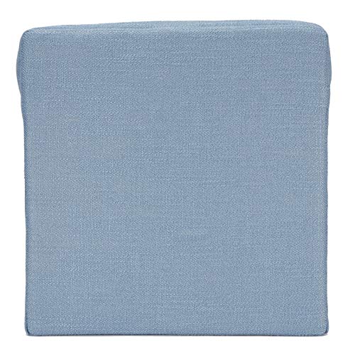 Square Soft Yoga Floor Cushion Removable Washable Meditation Mat Cushion 15.7 X 15.7 X 2.4in for Floor Window Decoration - color: square linen blue