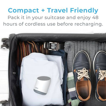 Pure Enrichment Wave Mini Travel Sound Machine - 6 Soothing Sounds Including White Noise, Seamless Loop Audio, Rechargeable Battery, 48 Hour Run Time, Optional Timer, and Storage Bag - color: White