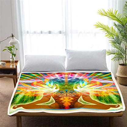 Meditation Throw Blanket | Sherpa Fleece Blanket | Buddha Birth (Large) - size: Large