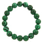 Falari 10mm Natural Semi Precious Gemstone Stretch Bracelet Unisex - color: Malachite