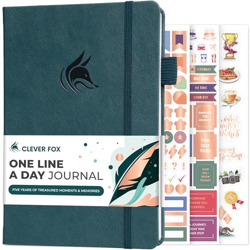Clever Fox One Line A Day Journal – 5-Year Memory Notebook – Daily Time Capsule Diary for Women & Men –Five-Year Day-by-Day Planner (Deep Sea) - color: Deep Sea