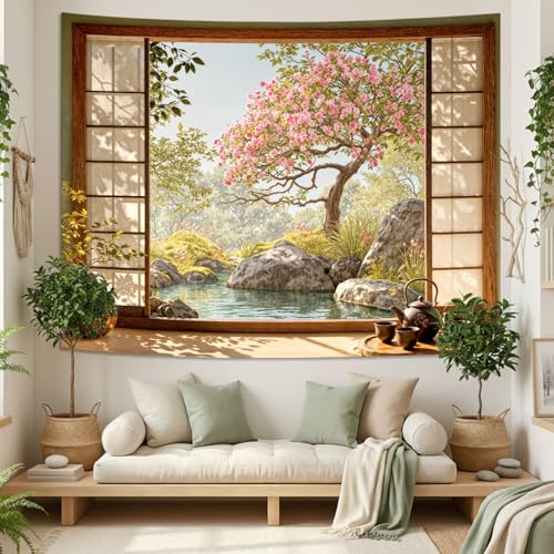 Lifeel Japanese Scenery Tapestry, Aesthetics Nature Landscape Tapestries, Asian Home Decor for Bedroom Meditation Room Living Room, 60x80 inches - color: Multicolored3, size: 80"L x 60"W
