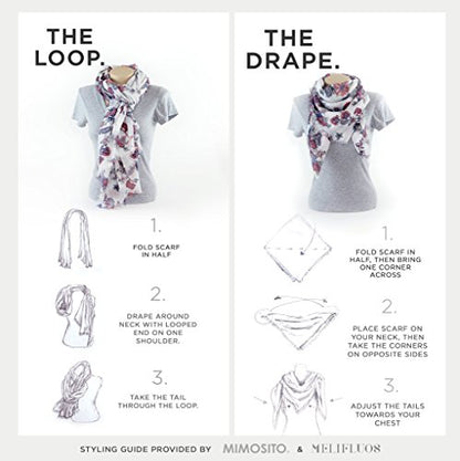 MELIFLUOS DESIGNED IN SPAIN Scarf for Women Lightweight Floral Flower Scarves for Summer Fall Shawl Wrap - color: Madrid Collections 42 - Beige Geometric