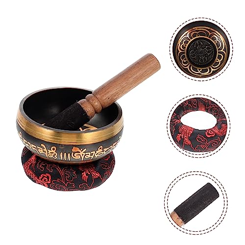 Hand Making Singing Bowl 3 Piece Singing Bowl Set Meditation Bell for Healers Students Random Color