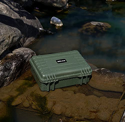 MEIJIA All Weather Portable IP67 Waterproof Protective Case, Hard Camera Case with customizable foam, Perfectly Protection of Camera, Drones,Pistols,Lens,Equipments,18.5 x14.06x6.93inches (Green) - color: Green