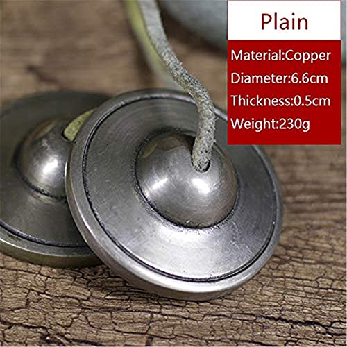 Tibetan Tingsha Bell Set - Tibetan Cymbals - for Sound Healing, Yoga, Meditation, and Mindfulness,Handmade in Nepal,Made of Bronze,Plain Pattern,6.5cm/2.6 inch - color: 10-Bronze-Plain-6.5cm