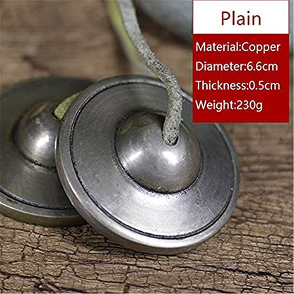 Tibetan Tingsha Bell Set - Tibetan Cymbals - for Sound Healing, Yoga, Meditation, and Mindfulness,Handmade in Nepal,Made of Bronze,Plain Pattern,6.5cm/2.6 inch - color: 10-Bronze-Plain-6.5cm