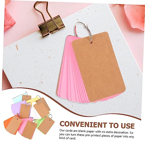 Veemoon 7sets Cute Notepads Blank Flashcards Memo Cards English Vocabulary Cards Japanese Stationery for Study