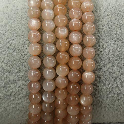 Keleny 4mm Natural Round Beads Gemstones Rock Crystal Stretch Bracelet 7 Inch Unisex - color: Red Sunstone
