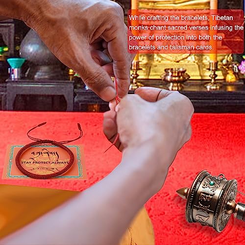Authentic blessed Tibetan monks handmade Dorje Knot protection bracelet for women and men with a talisman