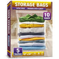 Extra Large 5 Gallon Zippered Plastic Bags for Storage- 18'' x 24'', Ideal for Clothes Clothing, Travel, Moving, 2-mil Thick Clear Plastic, 10 pack - size: 5 gal-10 pack
