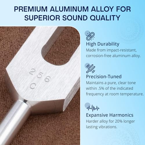 Body Tuners Tuning Forks - 256Hz & 384Hz (C&G) for Sound Healing, Precision-Machined Aluminum Alloy - Made in USA - Chakra Healing, Sound Therapy, Reiki, Yoga, Energy Balancing Tools. - size: 256 hz & 384 hz