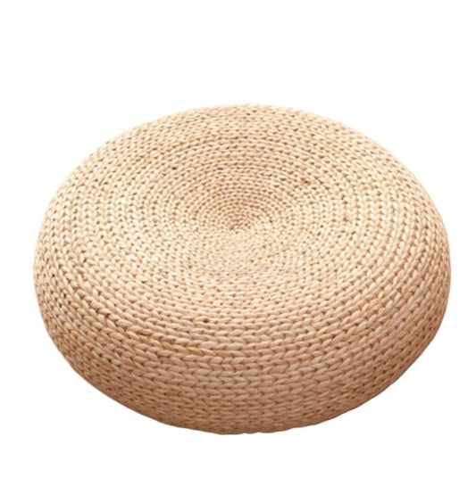 Natural Fiber Floor Cushion - Perfect for Meditation, Yoga, and Relaxation (Puchong Full Weave,Diameter 60 * 60 * Height 17 cm) - color: Puchong Full Weave, size: Diameter 60 * 60 * height 17 cm