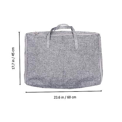 Large Capacity Cotton Linen Storage Bag for Clothes and Bedding Portable Travel Organizer Reinforced Handles for Outdoor Fitness and Moving Supplies