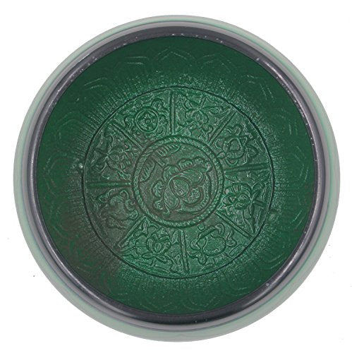 DharmaObjects Yoga Meditation 6 Inches 8 Lucky Symbols Singing Bowl/Cushion/Leather Mallet Gift Set (Green) - color: Green, size: 8 Lucky Symbol