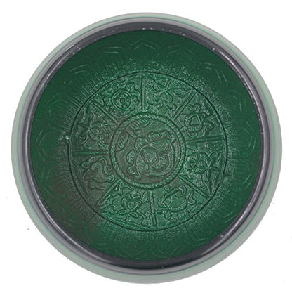 DharmaObjects Yoga Meditation 6 Inches 8 Lucky Symbols Singing Bowl/Cushion/Leather Mallet Gift Set (Green) - color: Green, size: 8 Lucky Symbol