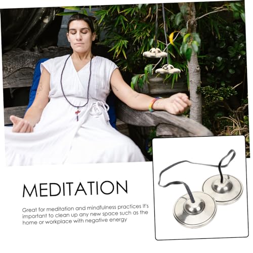 Totority 1set Tibetan Tingsha Cymbals Bell Finger Cymbals for Meditation and Yoga Musical Instrument for Spiritual Practices Compact Design for